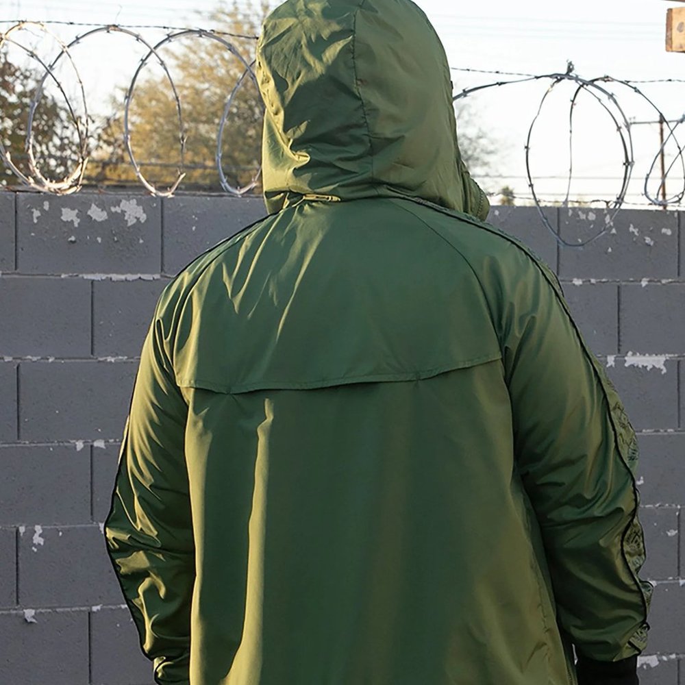 Dixxon Flannel WATERFRONT WINDBREAKER OD Green Hooded Jacket Men’s Size M - Picture 6 of 9